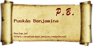 Puskás Benjamina névjegykártya